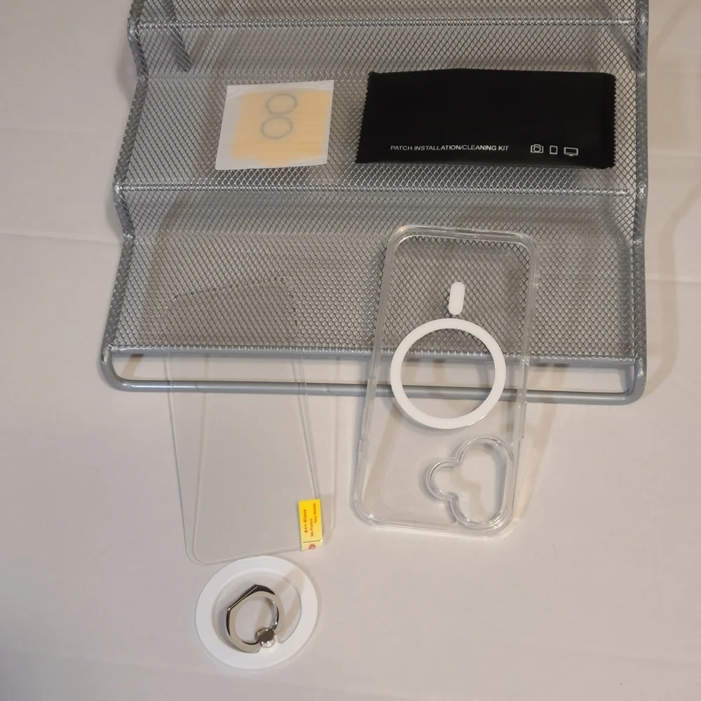 Clear Protective Phone Case with Magnetic Ring Holder For IPhone 16 Pro